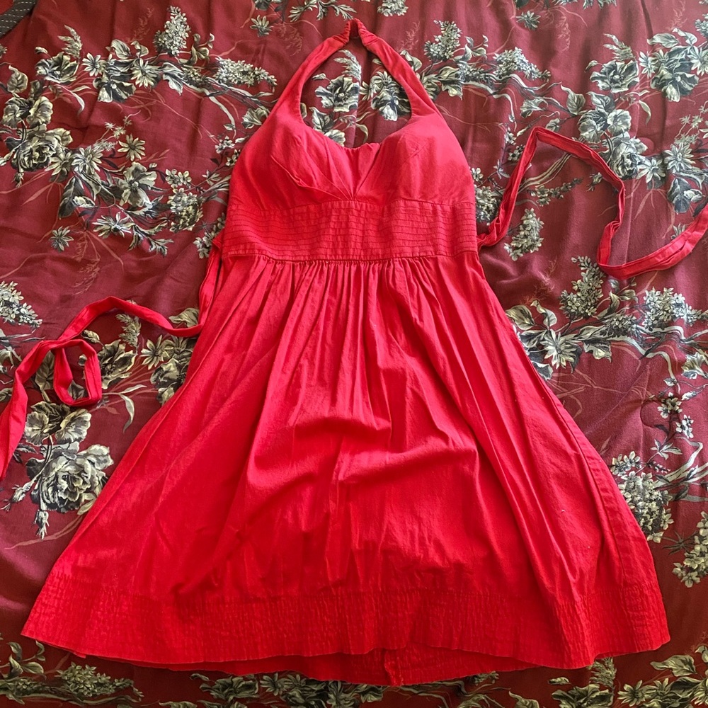 Red Cotton Halter Dress. B Darlin. Size 7/S
